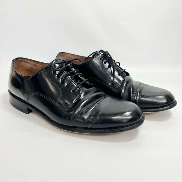 BOSTONIAN CLASSICS! BLACK GENUINE LEATHER FIRST FLEX SOLE OXFORDS! SZ 9 - Picture 1 of 10
